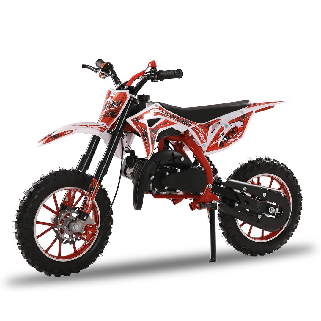 Dirt Bike for Kids & Adults, 50cc Gas Dirt Bike Motorcycle, 2-Stroke Pocket Rocket Motor-Bike Off-Road Tires Shock Absorption Gas Motorcycle, Speeds Up to 40 KM/H