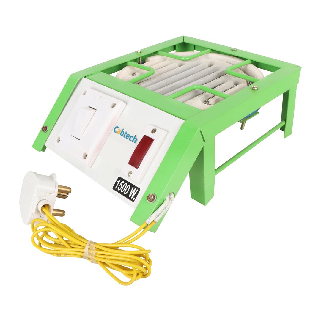 CABTECH Cs-1500H 1500 Watt Radiant Electric Cooking Heater | 100% Nichrome Wire With Sturdy Top With Electric Switch (1 Burner)| Green Colour