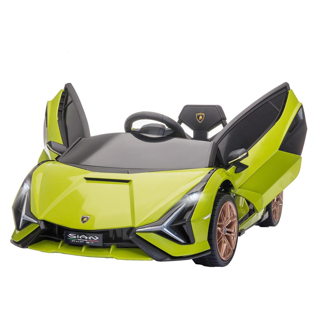 Aosom12V Ride on Car, Lamborghini SIAN Licensed Battery Powered Electric Car for Kids with Remote Control, Horn, Music, & Headlights, Green