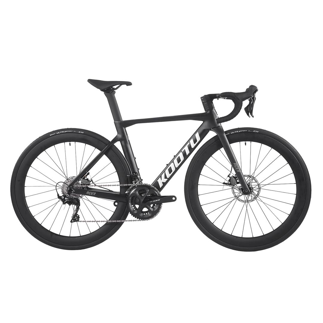 KOOTU Full Carbon Road Bike, T800 LightweightCarbon Fiber Frame Racing Bicycle with 105 R7000 22 Speed Groupset and Wire-Pull Disc Brake for Adult