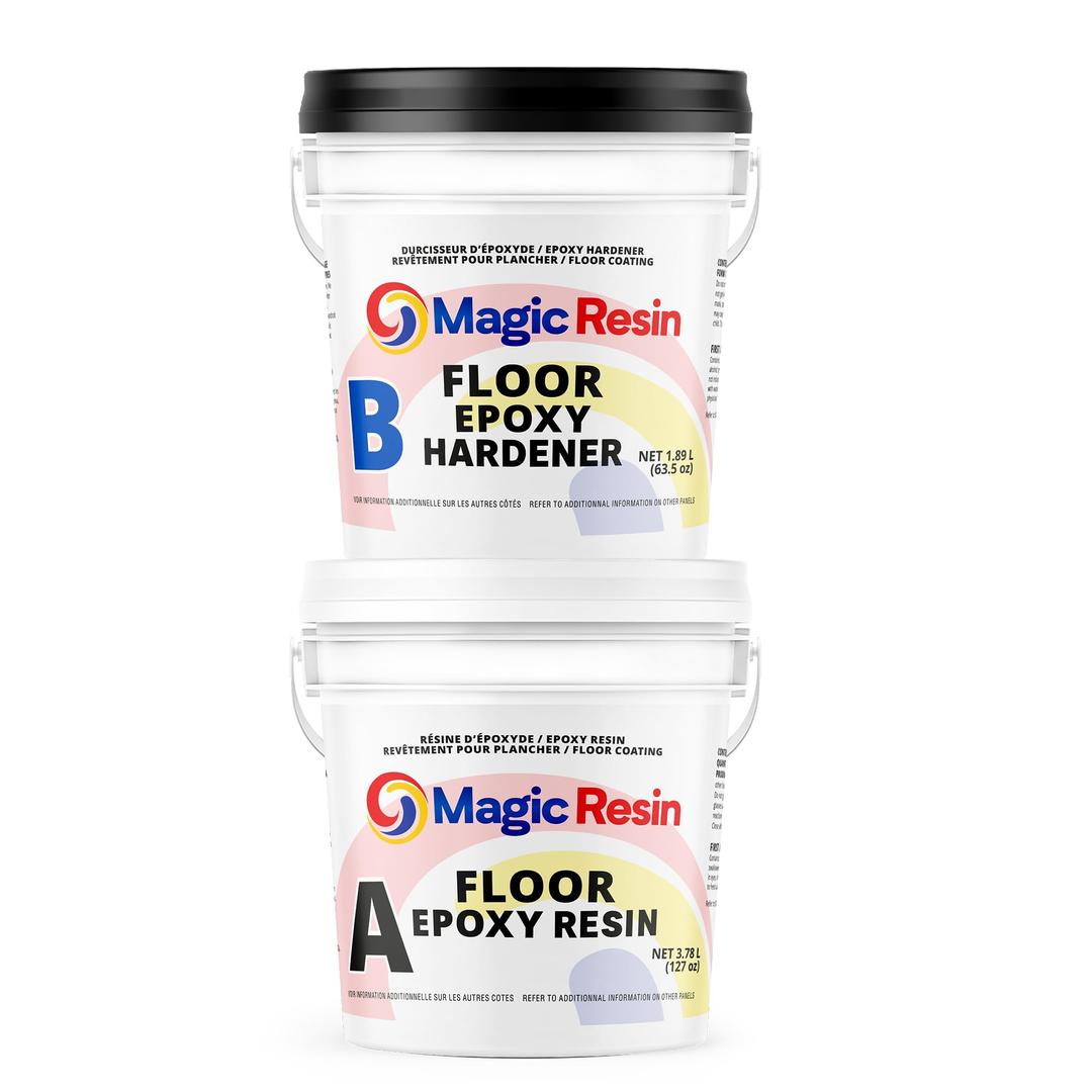 Clear Floor Epoxy Resin for Garages, Basements, Warehouses, Retail Stores and More | Highly Durable | Resistant to Scratches, Spills, and Stains | 1.5 Gallon Kit | 5.7 L