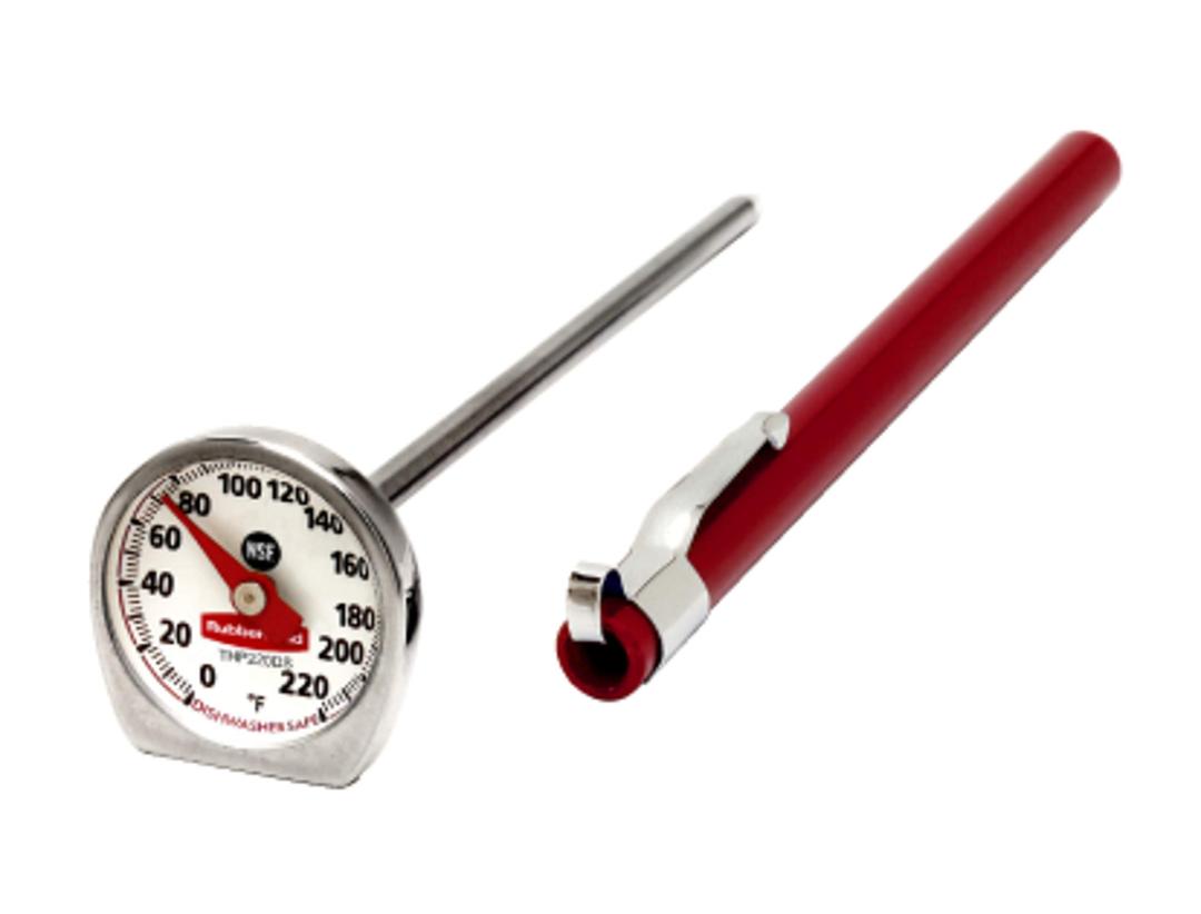 Rubbermaid Commercial Products Food/Meat Instant Read Thermometer, Pocket Size, Dishwasher Safe, Red, For Meat/Food Cooking and Grilling/Oven