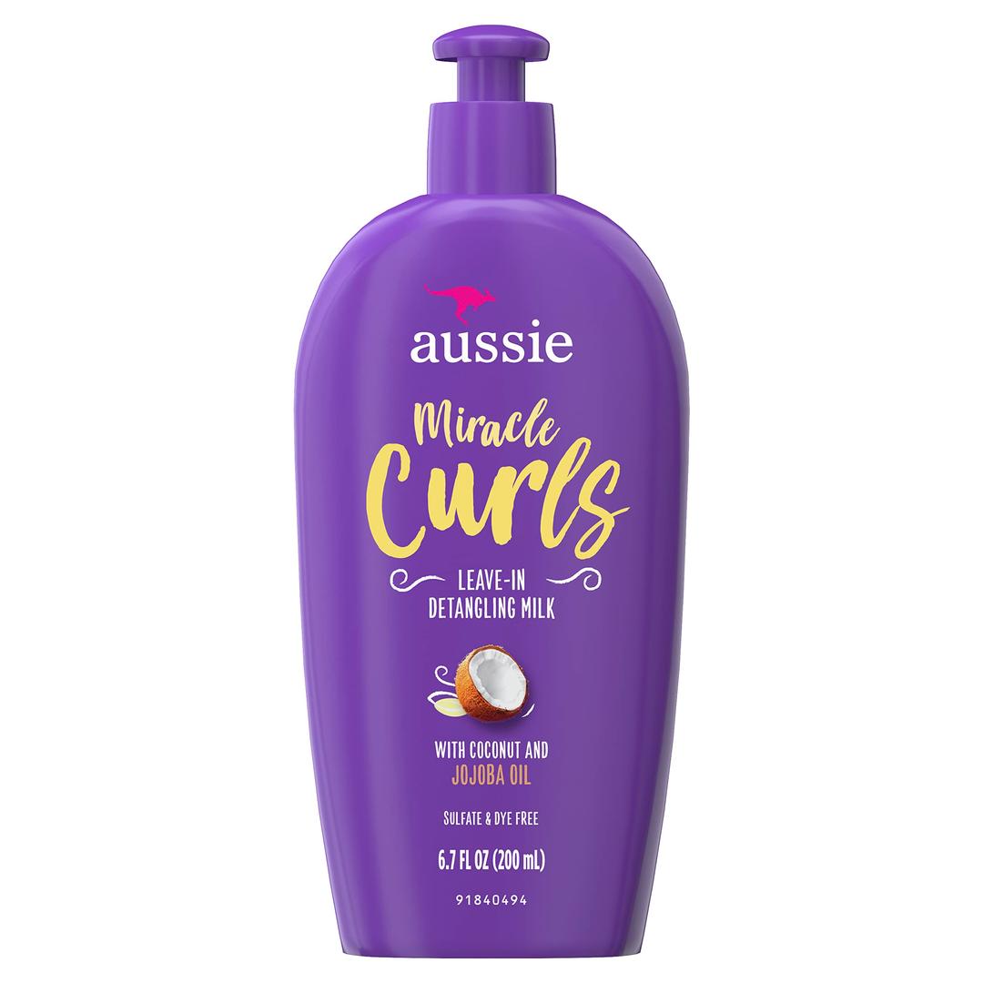 AussieMiracle Curls with Coconut Oil, Paraben Free Detangling Milk Treatment, 6.7 fl oz