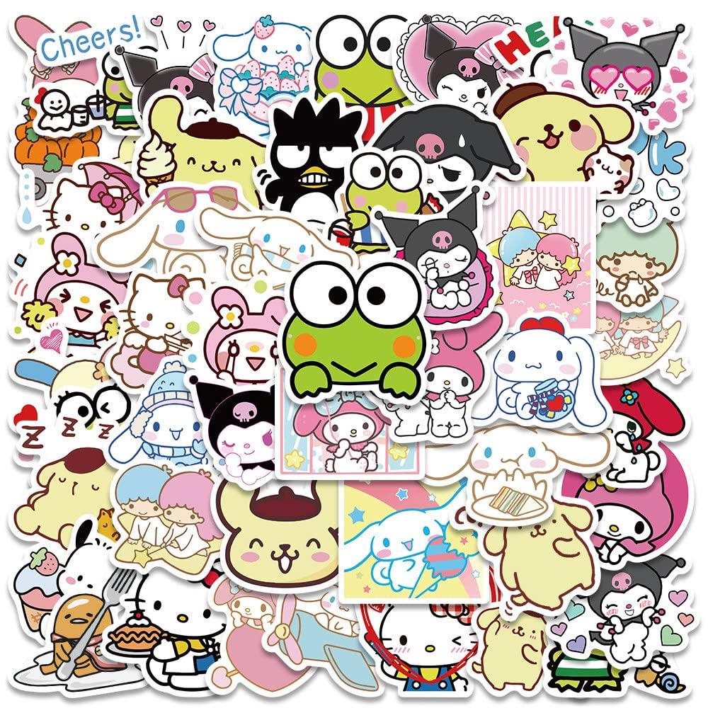 Kawaii Stickers, 50Pcs Cute Japanese Anime Sticker, Dovipta Vinyl Waterproof Cute Decals for Laptop Water Bottle Gifts for Kids Teens Girls Adults