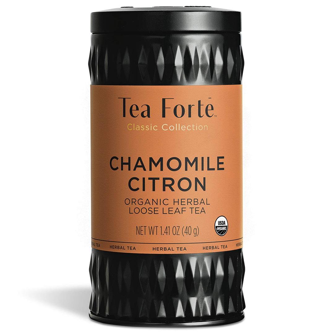 Tea Forte Organic Herbal Tea, Makes 35-50 Cups, 1.41 Ounce Loose Leaf Tea Canister, Chamomile Citron