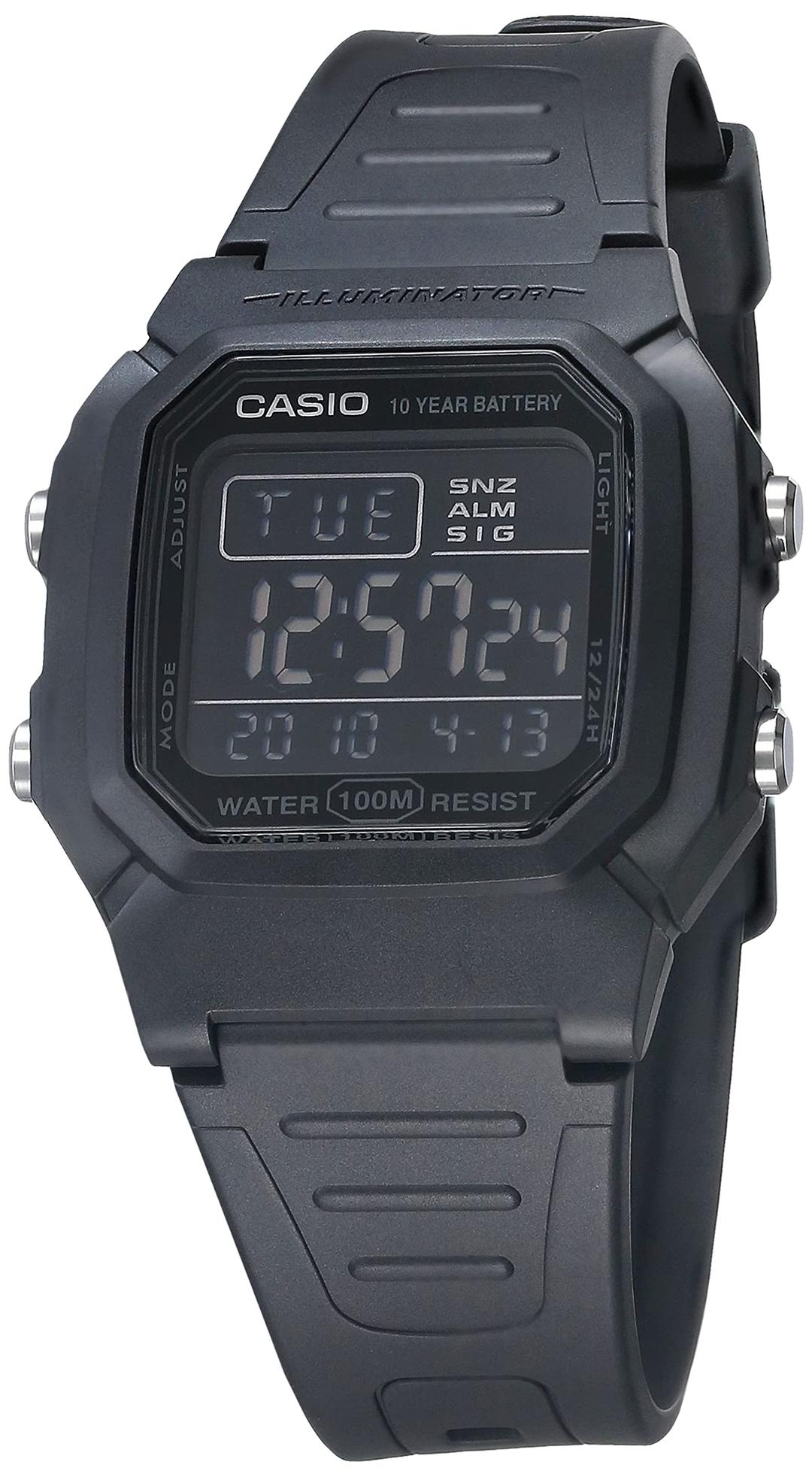 CasioW800HG Series | Men’s Digital Watch | 100 Meter Water Resistance | Multi Function Alarm | 100 SEC Stopwatch | Auto Calendar | Countdown Timer | LED Light | Dual Time| 10 Year Battery