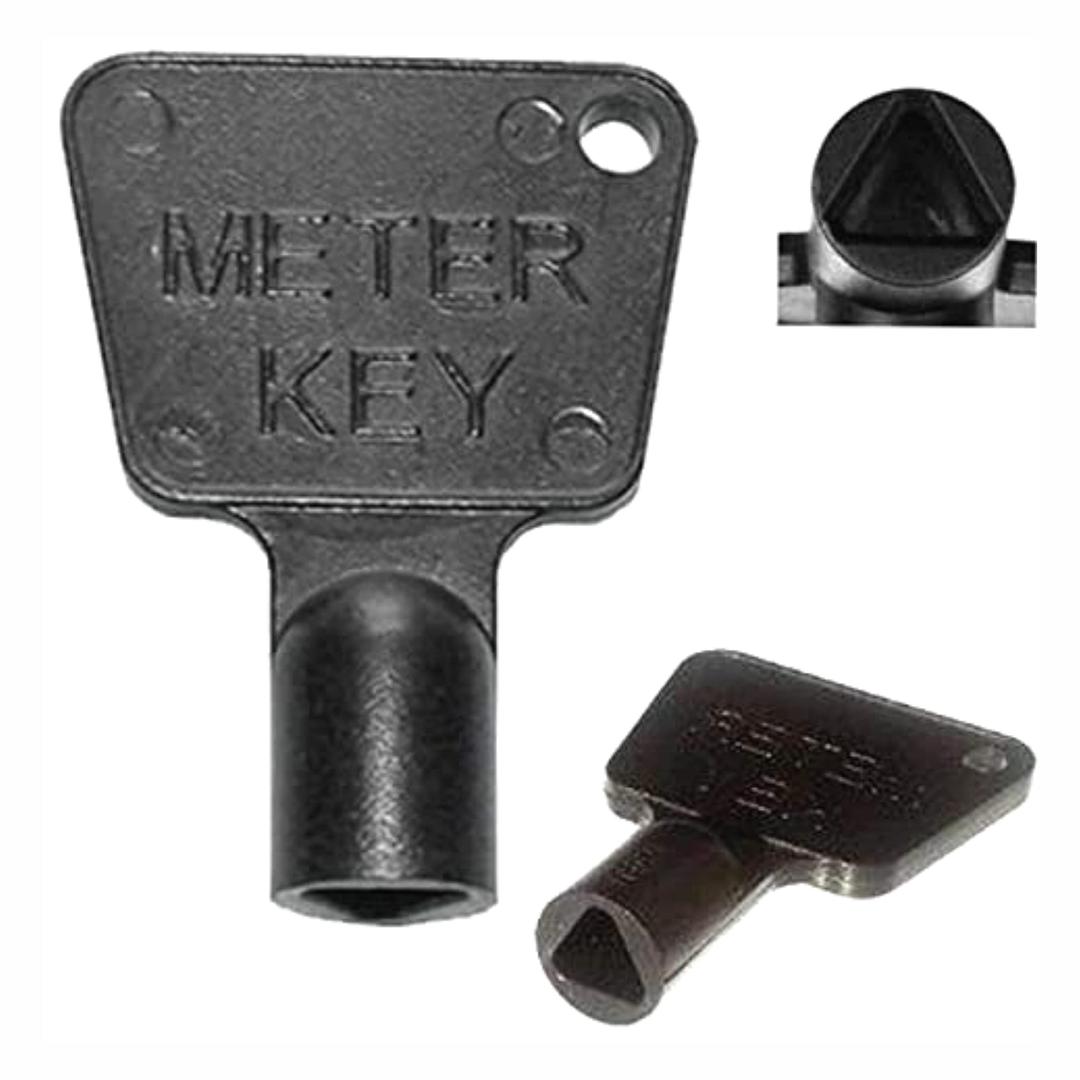 SUL Meter Box Key - Triangle Key - Electric Meter Key - Gas Meter Key- Black Plastic Utility Key - Meter Cupboard Key - Triangle Socket Spanner Key - 25 Pack - Black