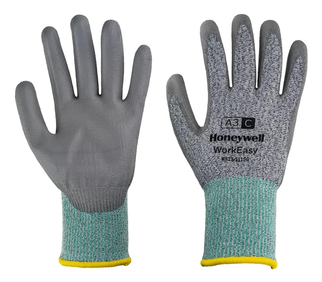 HoneywellSafety Work Gloves Protective Cut Level A3/C, Mechanical and cut resistance polyurethane coating- Grey