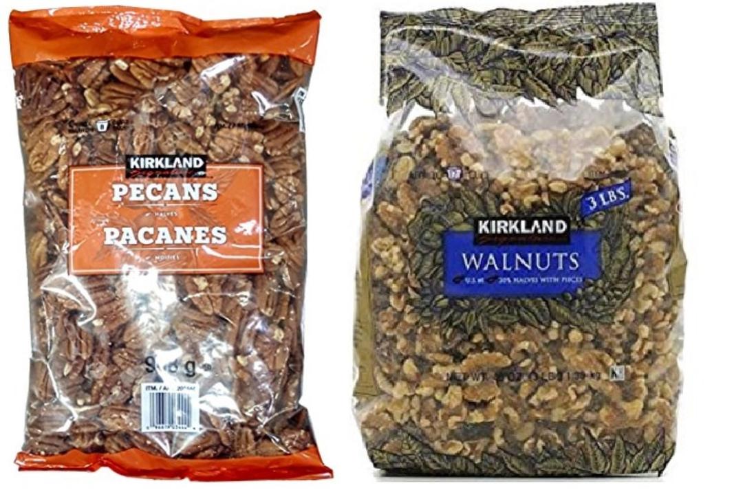 Kirkland Signature Pecan and Walnuts Bundle - Includes Kirkland Signature Pecan Halves (2.0 LB) and Walnuts (3 LB)