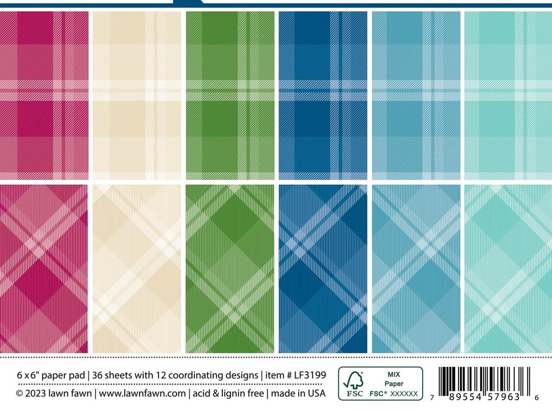 Lawn FawnLF3199 Favorite Flannel Petite Paper Pack Petite Paper Pack