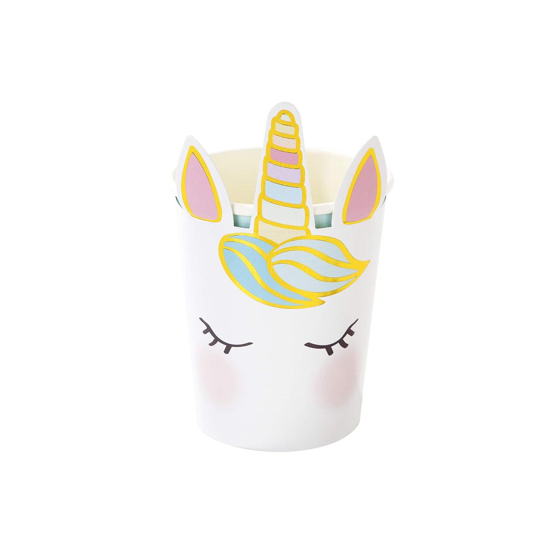 Talking Tables We Heart Unicorns Face Paper Cups 12-Pieces Set