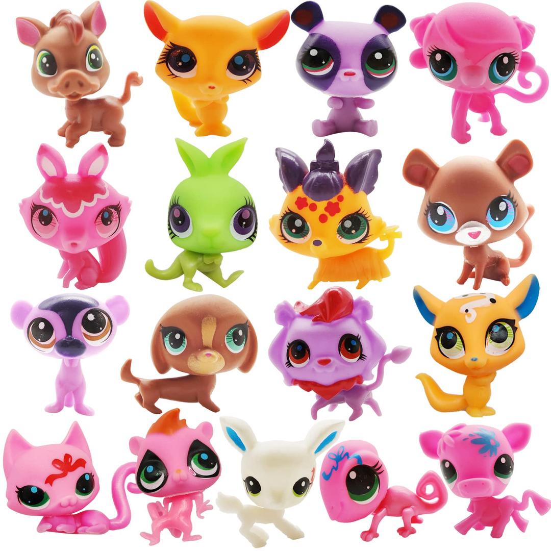 20pcs Large LPS Toys Set,Random Big Pet Shop Kid Toys,Standing Cute Pet Collector Pack Dolls,Cartoon Cat Dog Original Action Figures Animal Collection Toy for Party Favor, Christmas, Birthday Gifts