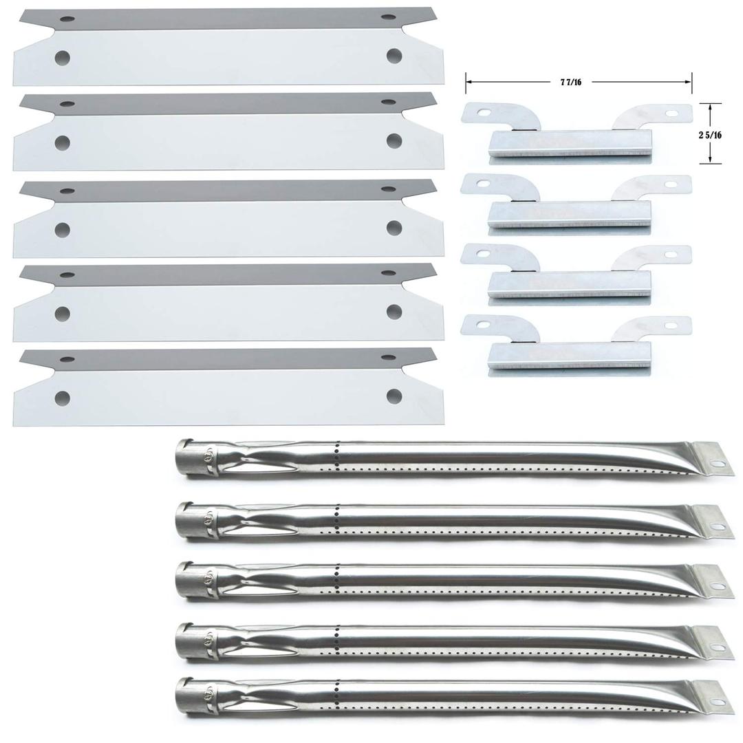 Direct StoreParts Kit DG261 Replacement for Gas Grill Brinkmann 810-1575-W Gas Grill Parts Kit (Stainless Steel Burner + Stainless Steel Carry-Over Tubes + Stainless Steel Heat Plate)