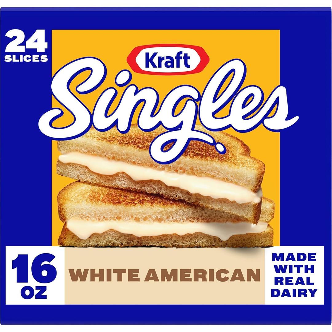 Singles American White Cheese Slices (24 Ct Pack) - Pack of 2