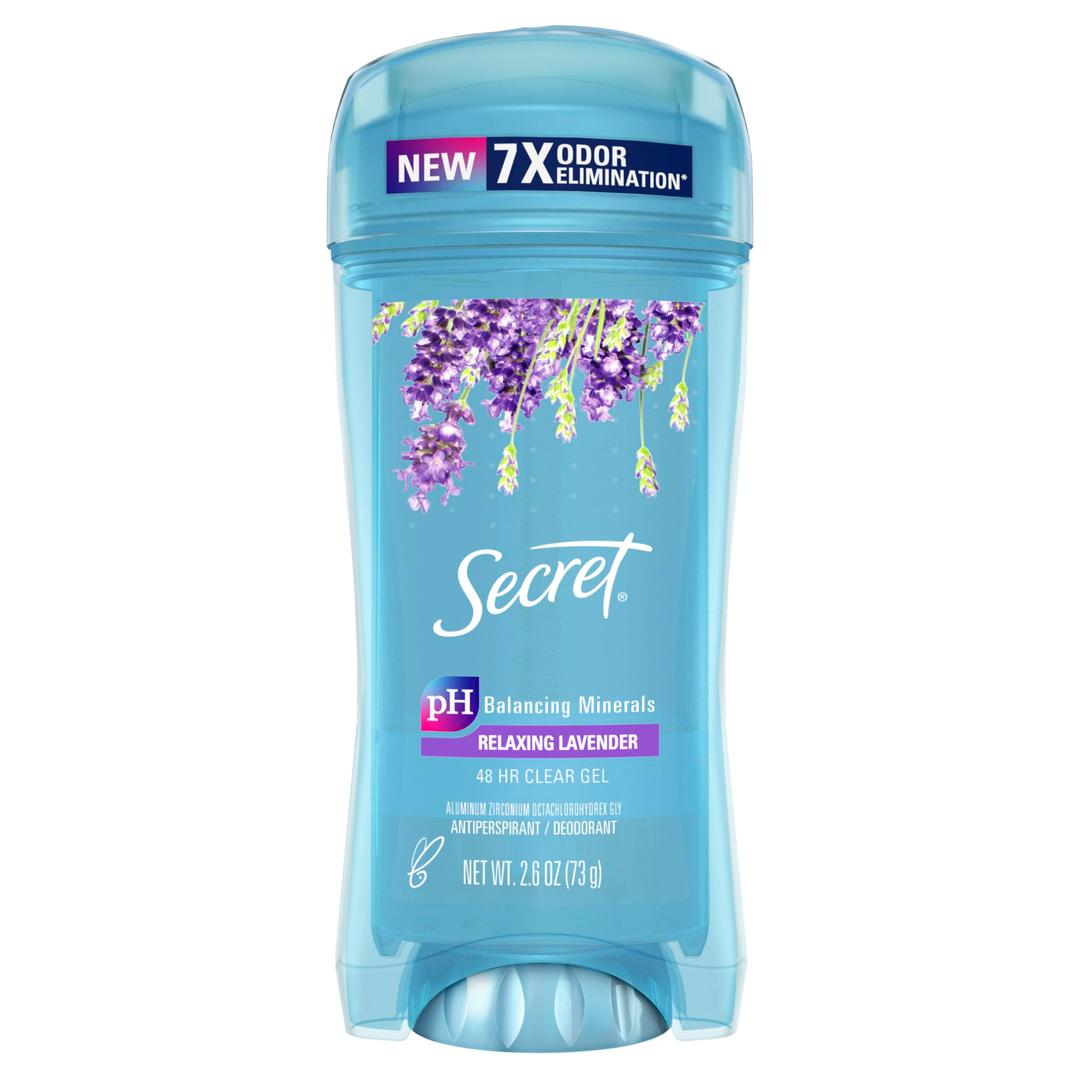 Secret Deodorant Antiperspirant Fresh for Women, 48hr Freshness, Sweat & Odor Protection, PH Balancing Minerals, Clear Gel, Refreshing Lavender Scent, 2.6 oz