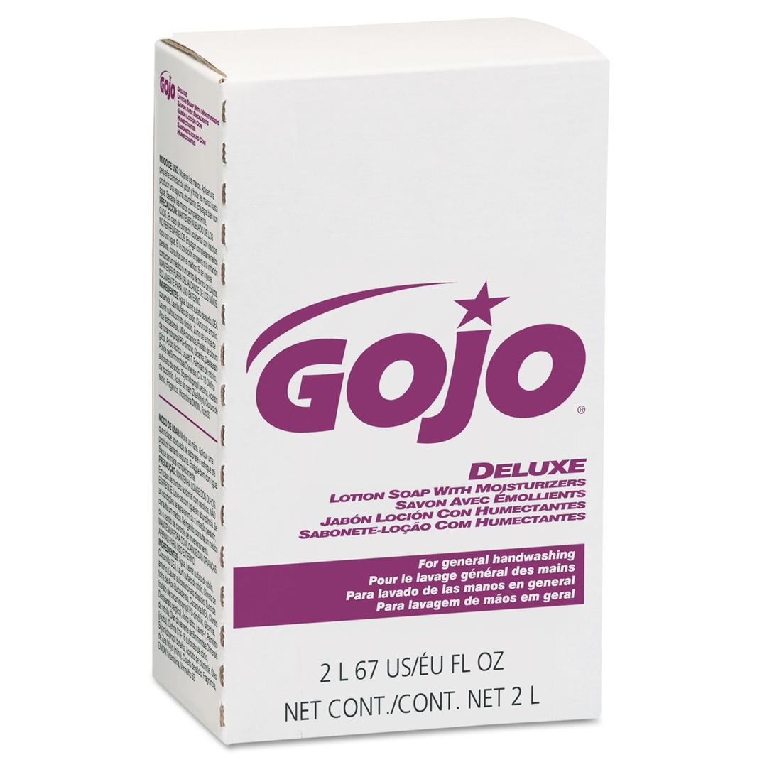 Gojo NXT Deluxe Lotion Soap with Moisturizers, Floral Scent, EcoLogo Certified, 2000 mL Hand Soap Refill NXT Push-Style Dispenser (Pack of 4) - 2217-04