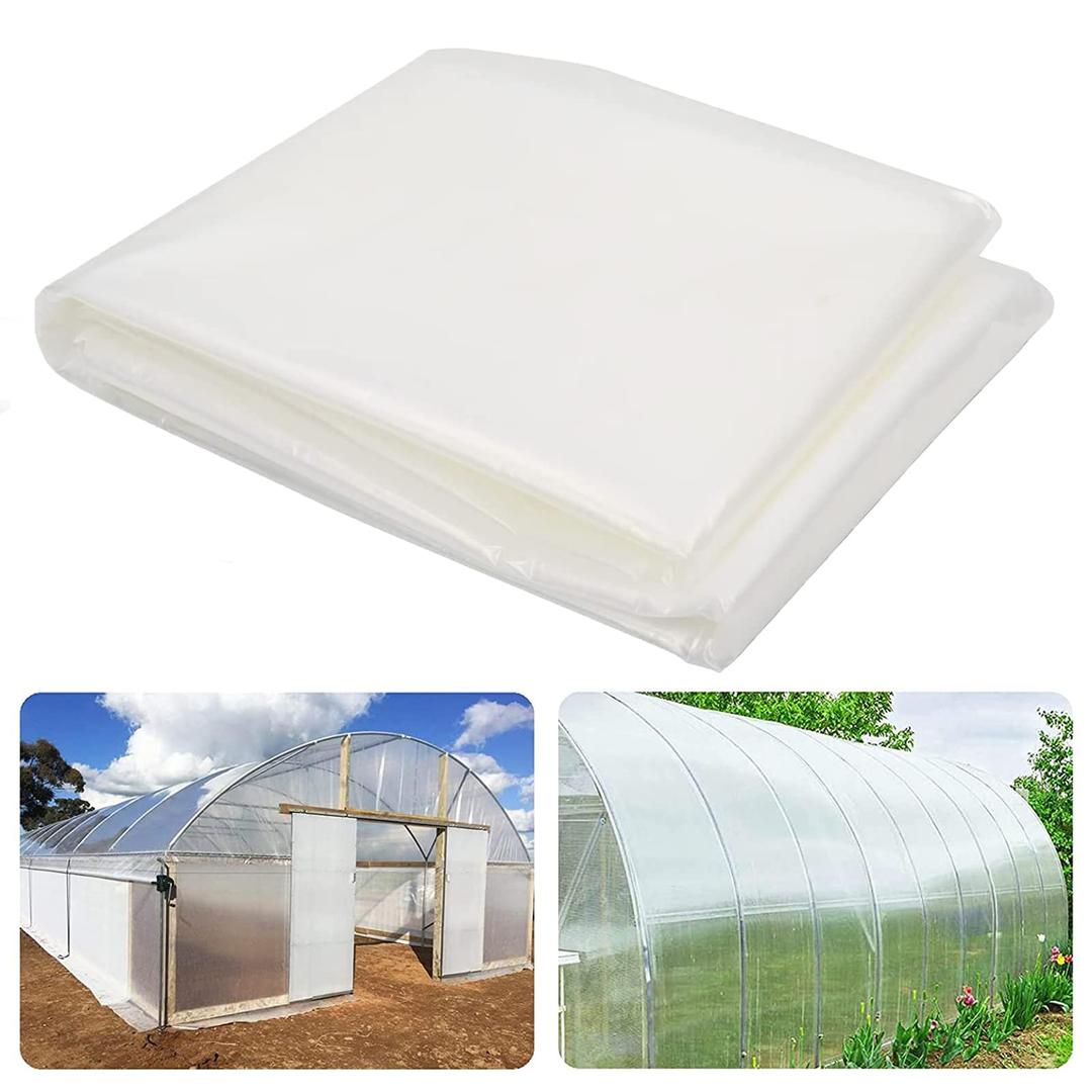 WAIZHIUA 2m x 3m Heavy Duty Polythene Sheeting 125Mu/500g Extra Thick Plastic Sheeting Clear Polytunnel Cover Plastic Dust Sheet for Greenhouse, Polytunnel, Farming, Painting Work