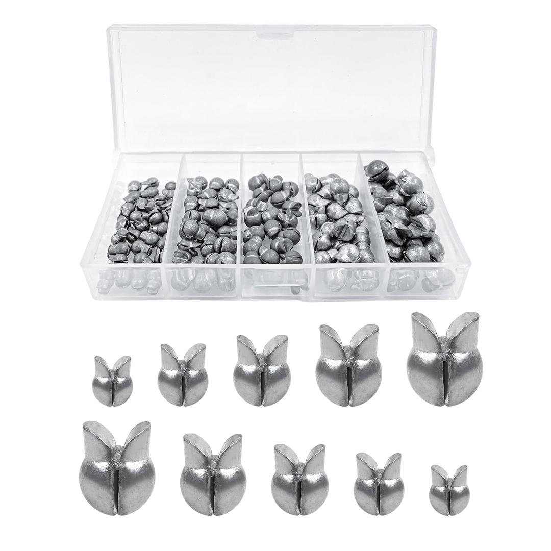 YOTO Fishing Weights Sinkers,120pcs Lead Split Shot Weights kit,Removable Round Fishing Sinkers