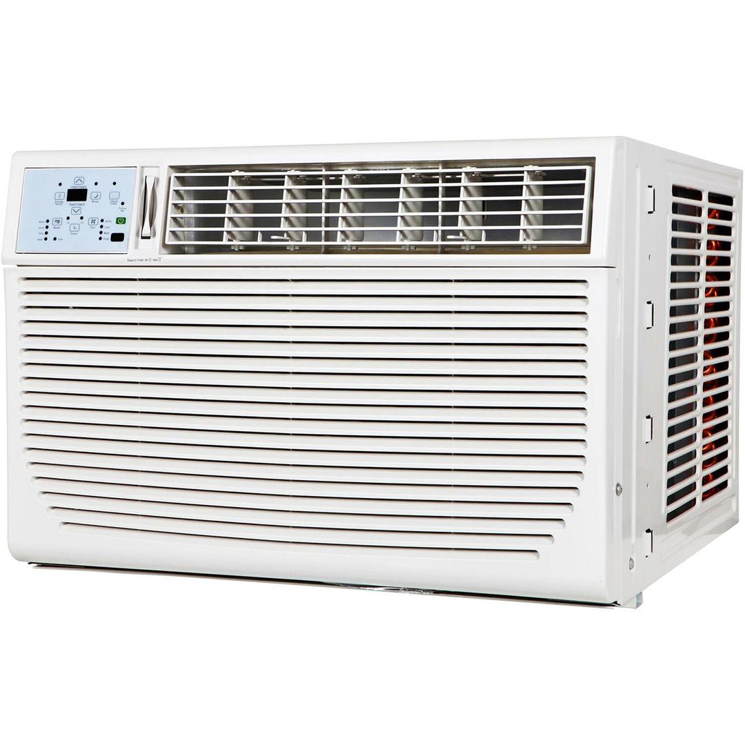 Keystone 18,000 BTU Window Air Conditioner with Dehumidifier and Supplemental Heat, 230V, Window AC for Large Rooms up to 1000 Sq. Ft. with Remote Control, 3 Speeds, and Washable Filter, White