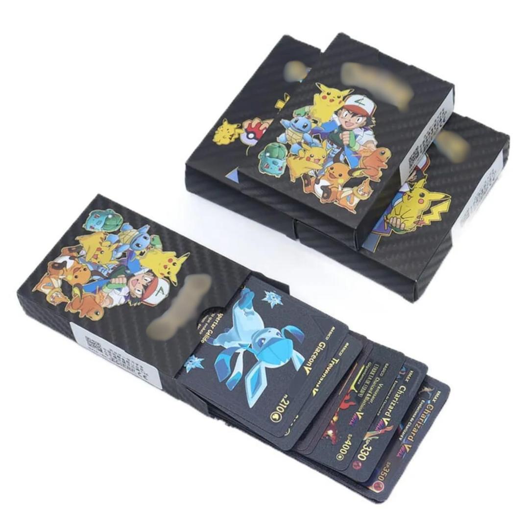 Black Color Playing Cards 55 Pcs Rainbow Rare Card Vmax Packs Black Foil Cards box for Kids Best Gift For Teens And Kids