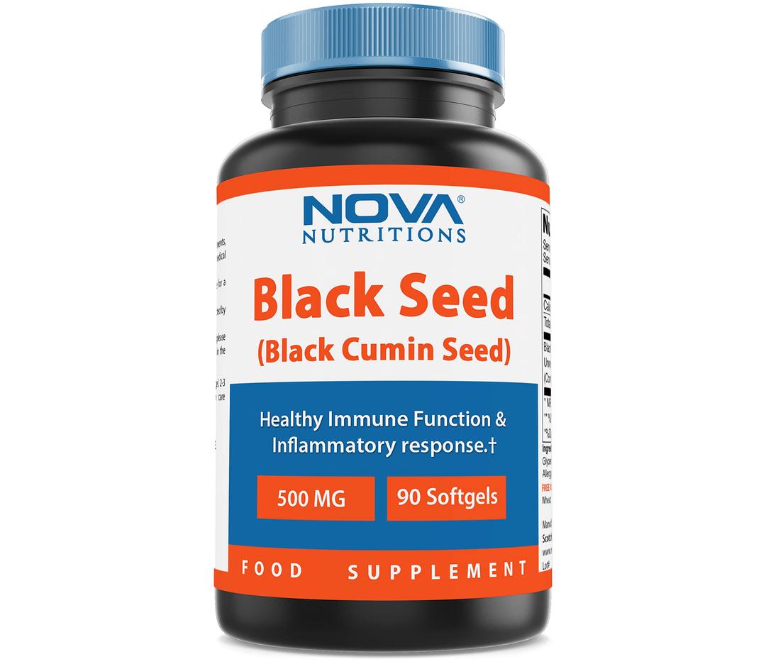 Nova Nutritions Black Cumin Seed Oil 500 mg 90 Softgels - Our Black Seed Oil Capsules are made with cold pressed Black Cumin Seed Oil