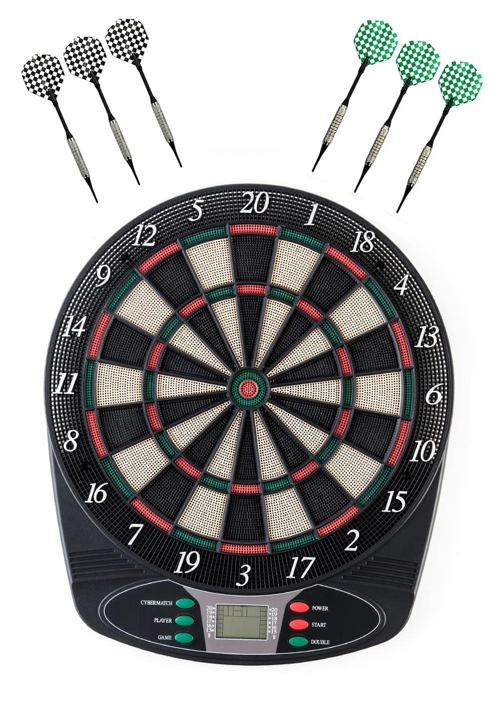 Solex 43317 Electronic Classic Dartboard 8 Player 6 Soft Darts 24 Tips 49 x 42 x 3 cm Multi-Coloured