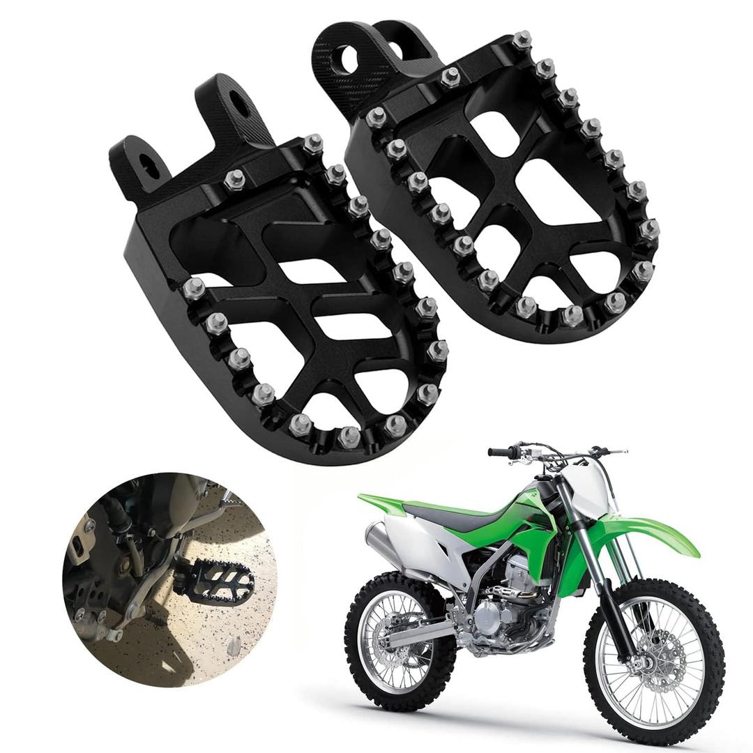 AnXin Foot Pegs Footpegs Footrests Foot for KLX300 KLX300R KLX300SM 97-07 20-24 KLX250 06-20 KLX250S 09-14 KLX250R 94-96 KLX650 93-96 Dirt Bike Black