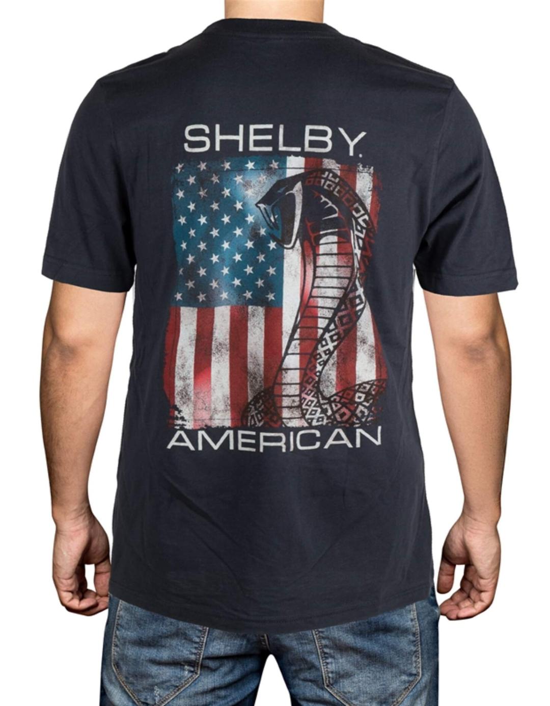 Shelby Patriotic Flag Dark Grey Tee T-Shirt | Officialy Licensed Shelby® Product | 100% Cotton