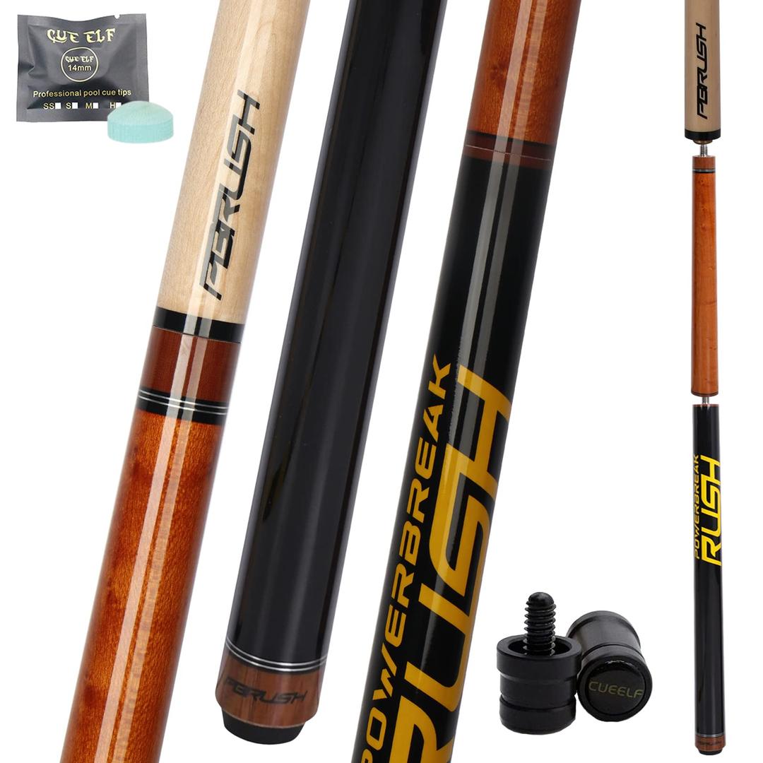 Heavy Hitter Jump Break Pool Cue 20oz 21oz 22oz 23oz 3-Piece Pool Stick Extra Hard Bakelite Tip for Explosive Breaks and Effortless Jumps