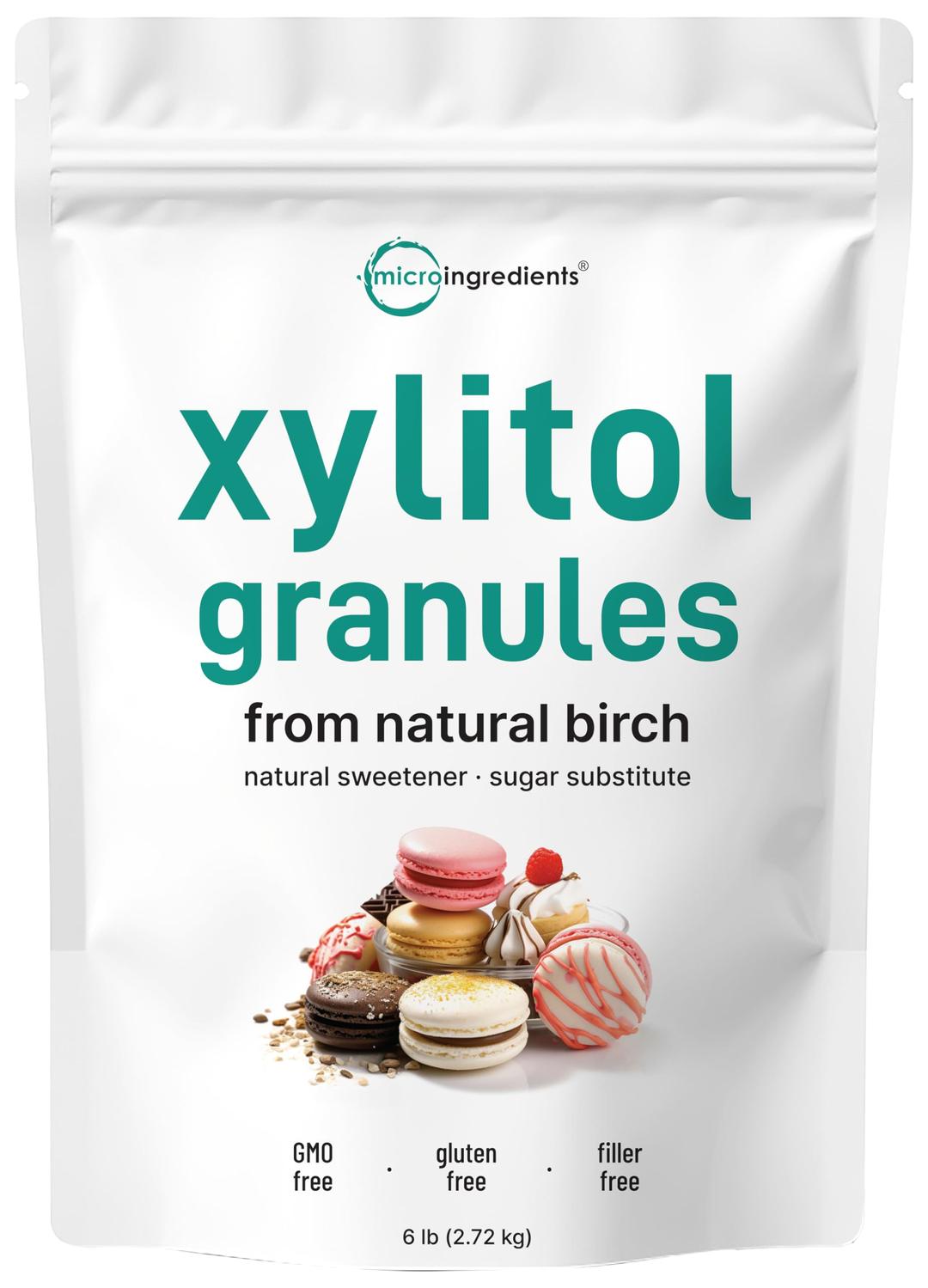 Xylitol Sweetener, 6 Pounds, Natural Sweetener, 1:1 Sugar Substitute and Low Calorie, Great for Baking and Cooking, No After Taste, Keto Friendly