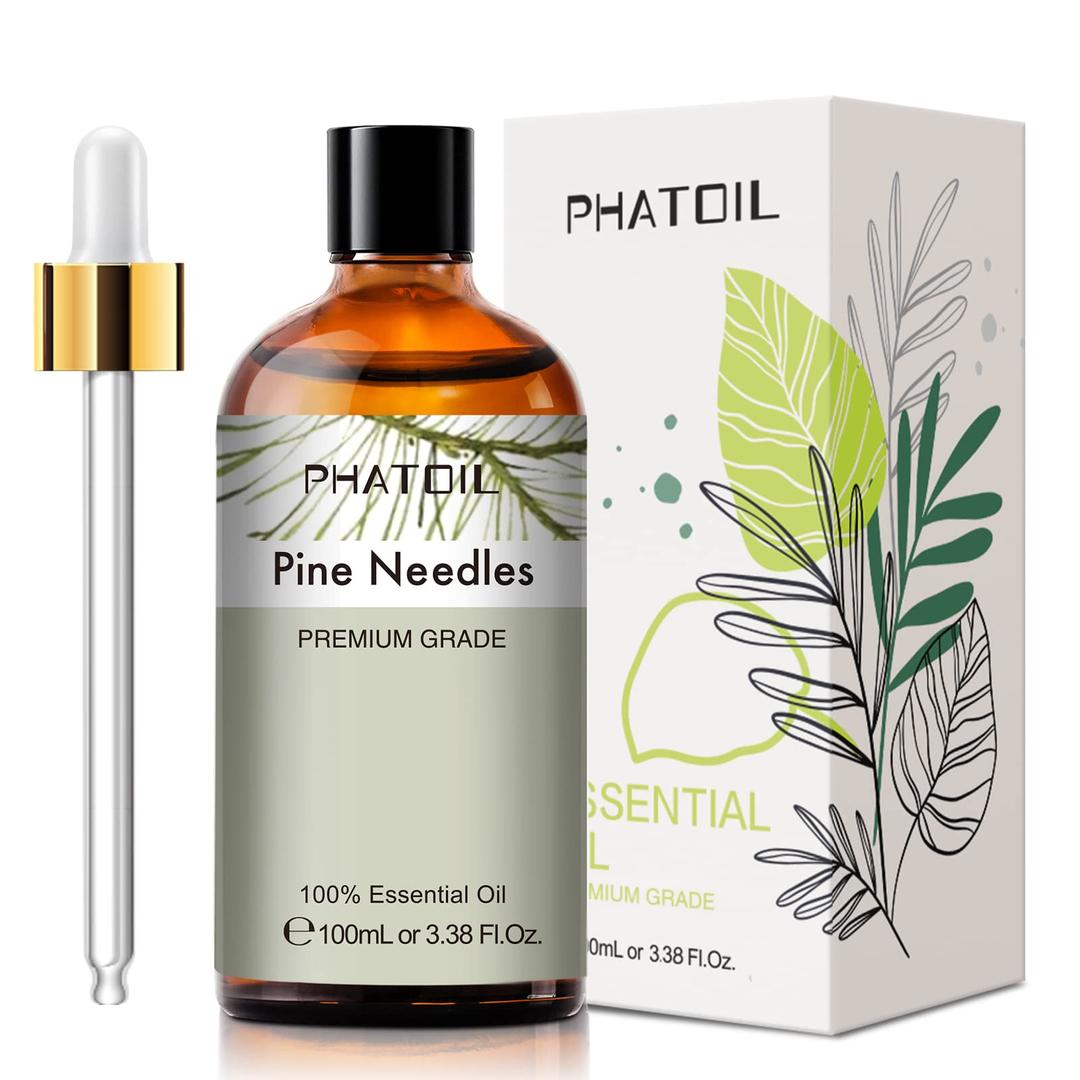 3.38FL.OZ Pine Needles Essential Oil, for Aromatherapy Diffusers, Humidifiers, Great for DIY Candle and Soap Making, Huge 100ML Bottle