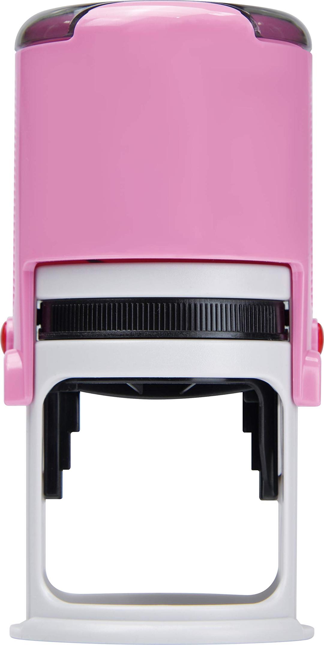 Round Notary Stamp for State of Georgia | Self Inking Unit - Shiny Printer R-542 with Unique Body (Pink)