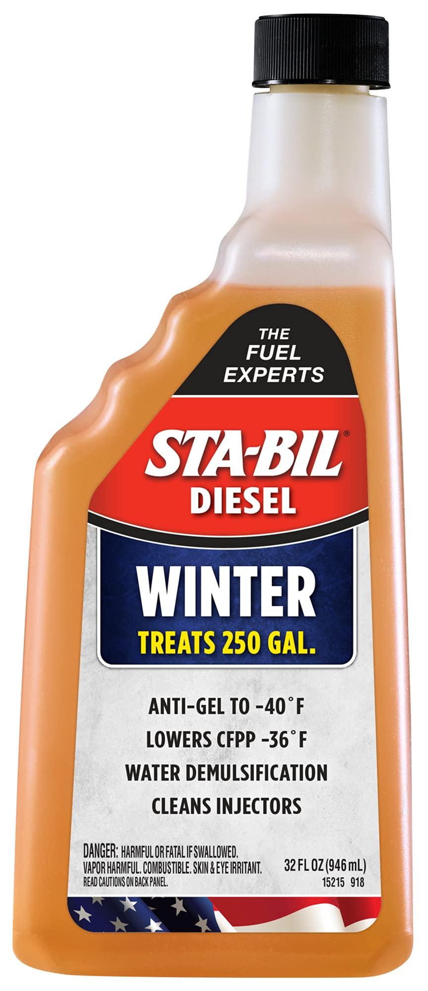 STA-BILDiesel Winter Ant-Gel - Prevents Fuel Gelling Down to -40 Degrees Fahrenheit - Cleans Injectors - Treats 250 Gallons of Diesel Fuel, 32 fl. oz. (15215)