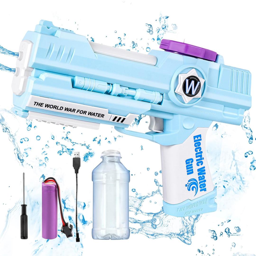 Electric Water Guns, Dual Nozzles Automatic Squirt Guns Up to 28Ft Powerful Water Blaster for Summer Pool Beach Party Games and Outdoor Water Fighting Summer Toys for Kids Age 4-15