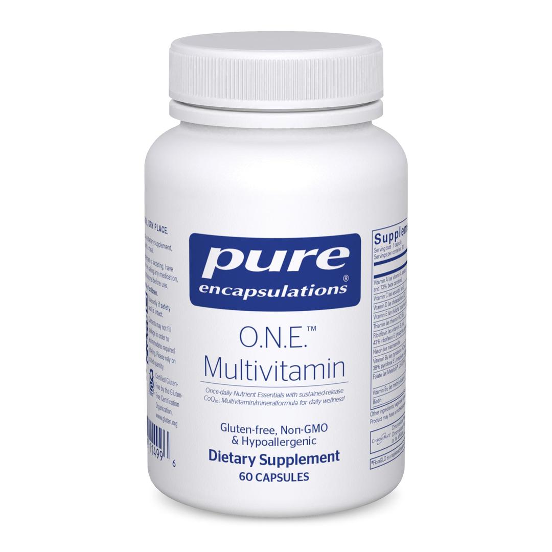 Pure EncapsulationsO.N.E. Multivitamin - Once Daily Multivitamin with Antioxidant Complex Metafolin, CoQ10, and Lutein to Support Vision, Cognitive Function, and Cellular Health* - 60 Capsules