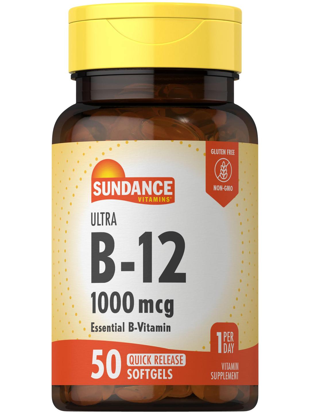 SundanceVitamin B12 | 1000 mcg | 50 Quick Release Softgels | Non-GMO and Gluten Free Supplement