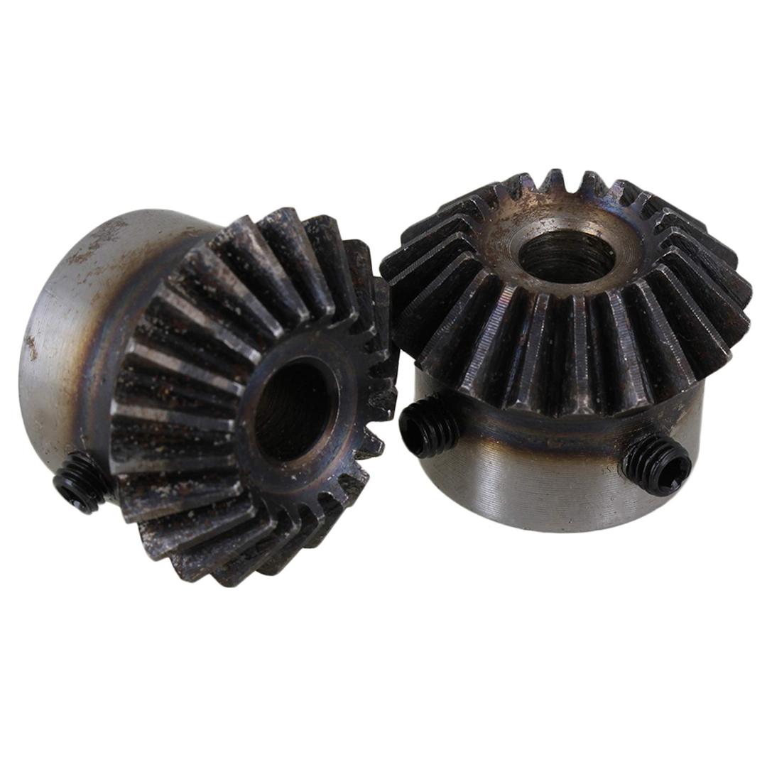 CNBTR 45 Steel 1.5 Modulus Silver 8mm Hole Diameter Tapered Bevel Gear Wheel 20T Pack of 2