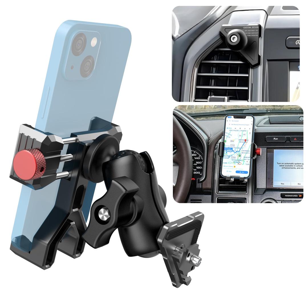 EASEORD Phone Mount Compatible with Ford F-150 2015-2020, Expedition 2018-2021, Super Duty 2017-2021, 360 Rotation Aluminum F150 Vent Cell Phone Holder for All Phone iPhone Android Smartphone