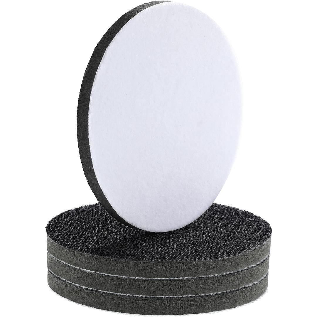 Boao 6 Inch Hook and Loop Soft Foams Buffering Pad Sponge Cushion Buffer Backing Pad 150 mm Soft Density Interface Pads Hook and Loop for 6 Inch Sanding Pad(4 Pieces)