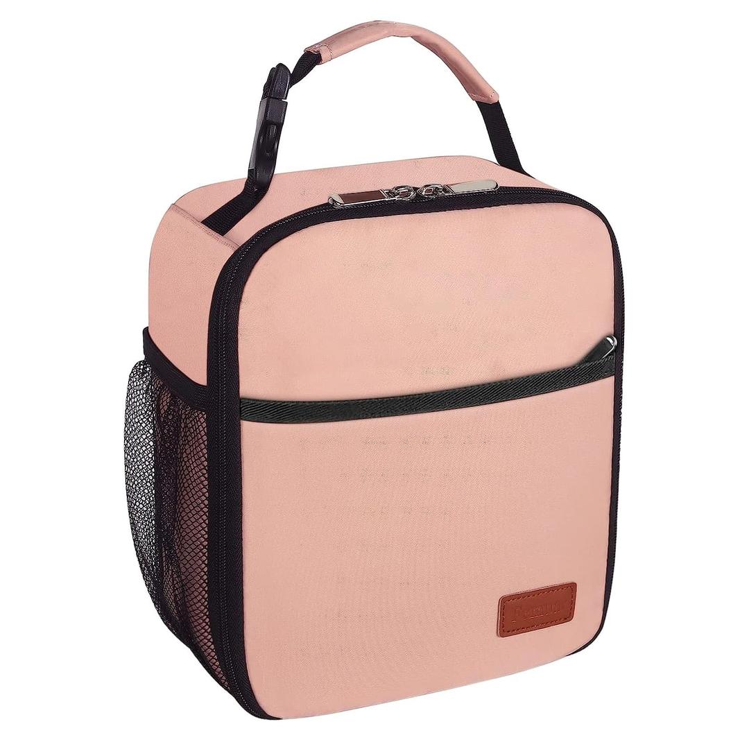 FemuarLunch Box for Men Women Adults, Small Lunchbox for Work Picnic - Reusable Lunch bag Portable Lunch tote, Light Pink