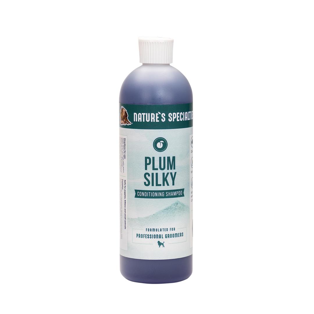 Nature's Specialties Plum Silky Ultra Concentrated Dog Shampoo Conditioner, Makes up to 3 Gallons, Natural Choice for Professional Pet Groomers, Silk Proteins, Made in USA, 16oz