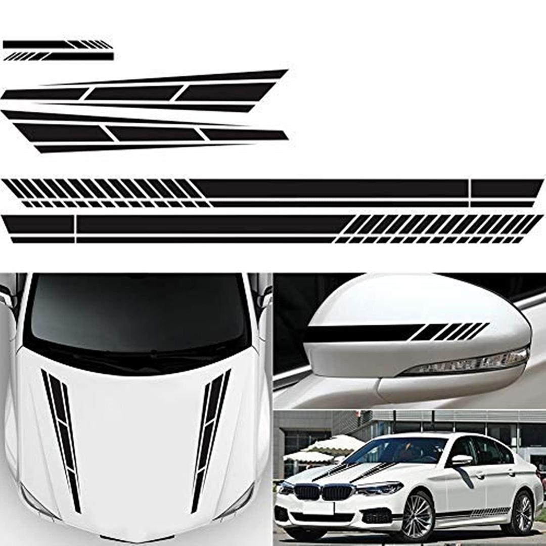 6X Stripe Vinyl Decal Sticker Graphics Car Side Body Hood Cover Rearview Mirror