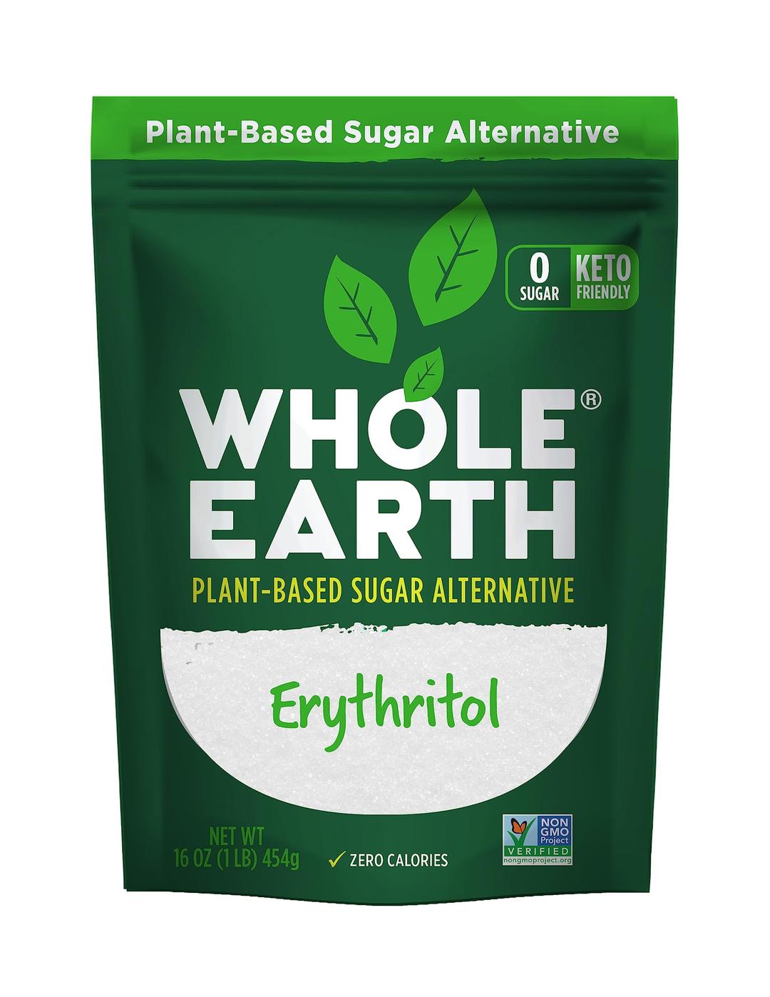 Whole Earth Sweetener Co.100% Erythritol Sweetener (Keto Sweetener, Natural Sugar Alternative, Baking Sugar Substitute, Zero Calorie Sweetener, Gluten Free, Non-GMO), 16 Oz