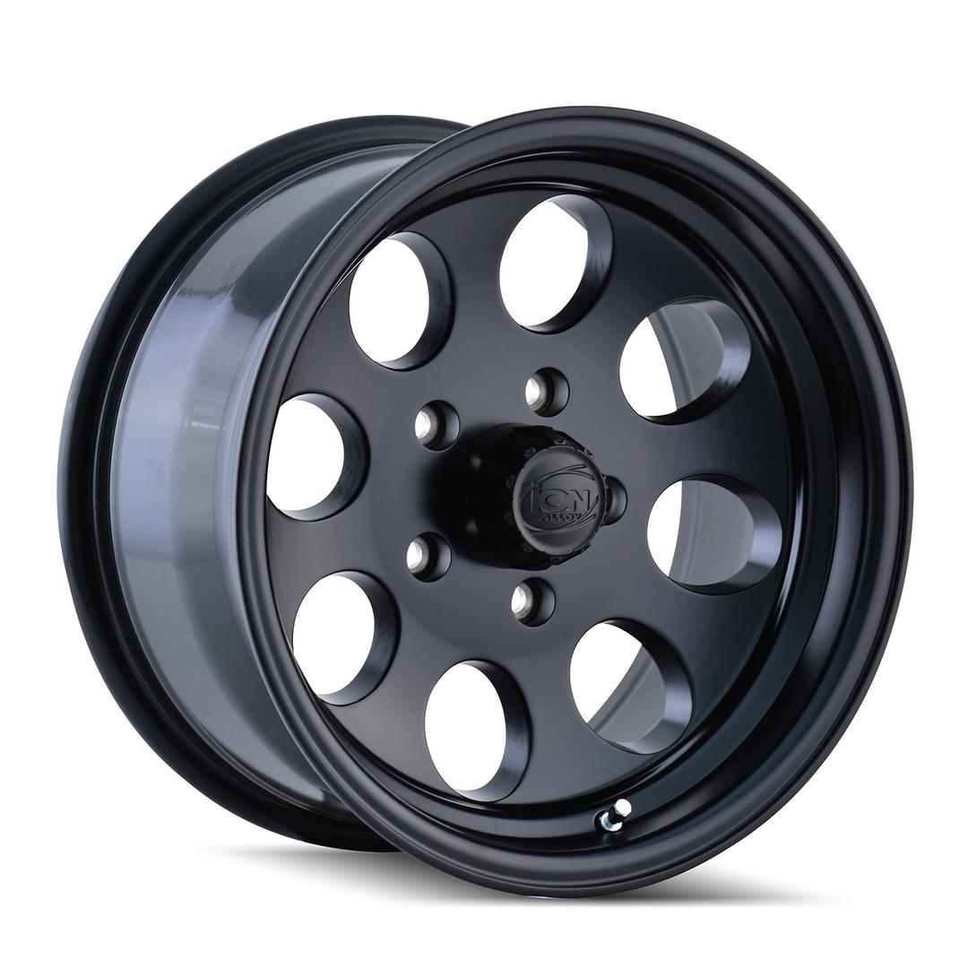 Ion AlloyStyle 171 Matte Black Wheel with Machined Lip (17 x 9. inches /8 x 165 mm, 0 mm Offset)