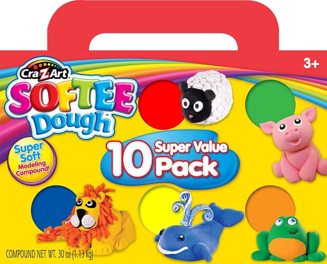 Cra-Z-Art Softee Dough Bulk 10 Pack of Modeling Compound, Super Pack of Softee Dough, Ages 2 and Up