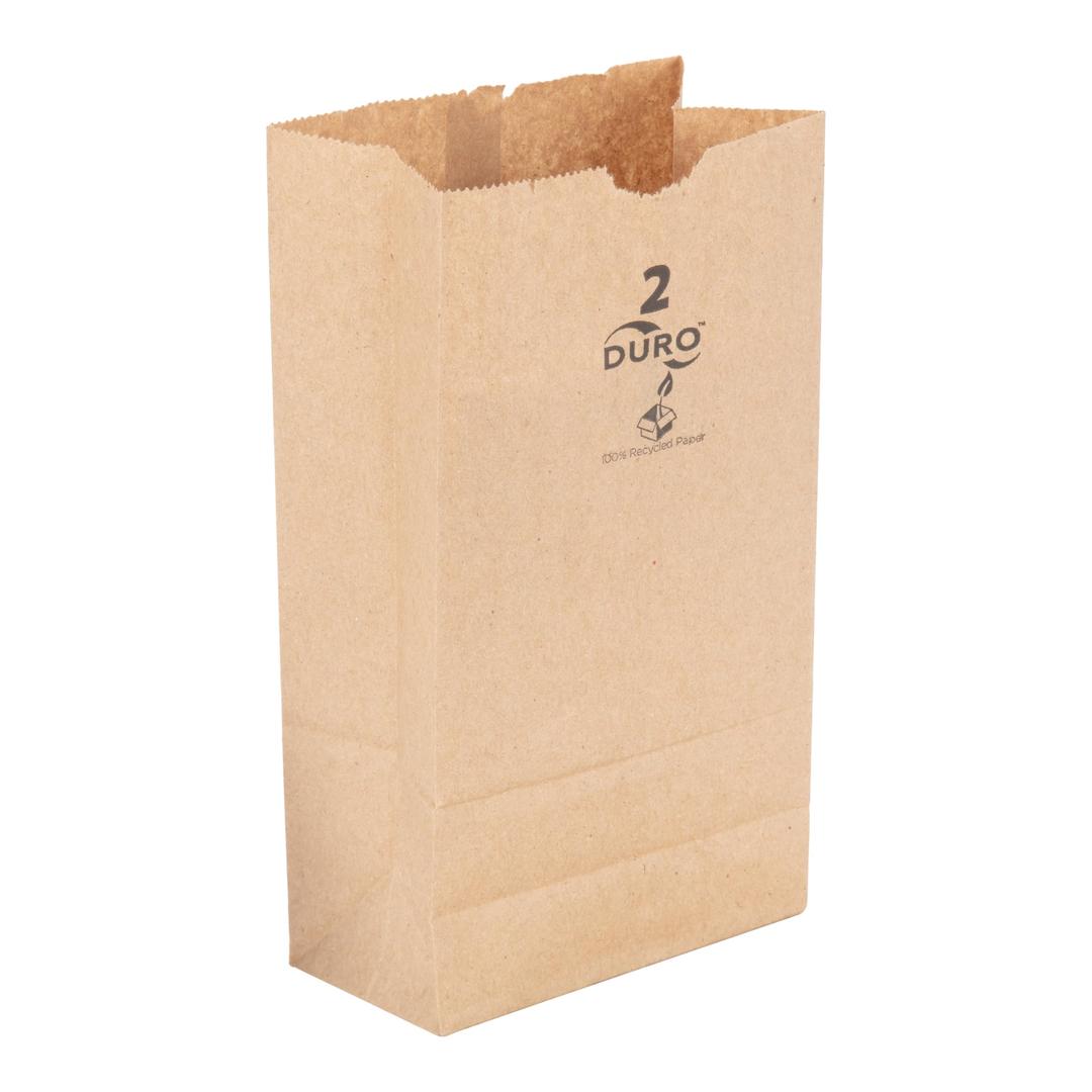 Duro 2# Kraft Paper Lunch Bags 500 Count - Bulk Disposable Paper Sacks, Small Paper Bags, Dubl Life SOS Paper Bags, Candy Bags, Snacks Bag, Treat Bags - 4.31 x 2.43 x 7.87 Inches