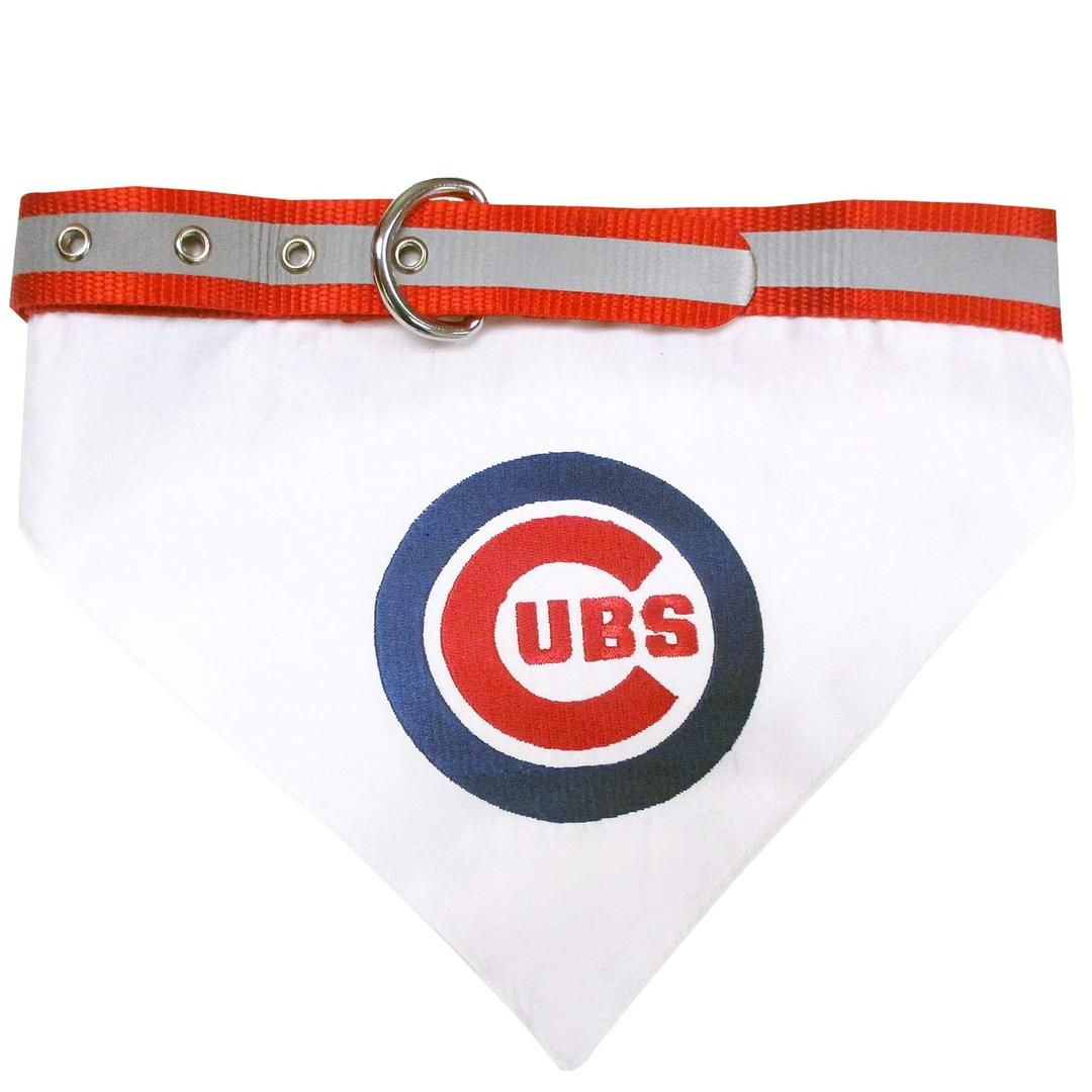 MLB Bandana - Chicago Cubs Dog Bandana with Reflective & Adjustable Dog Collar, Small