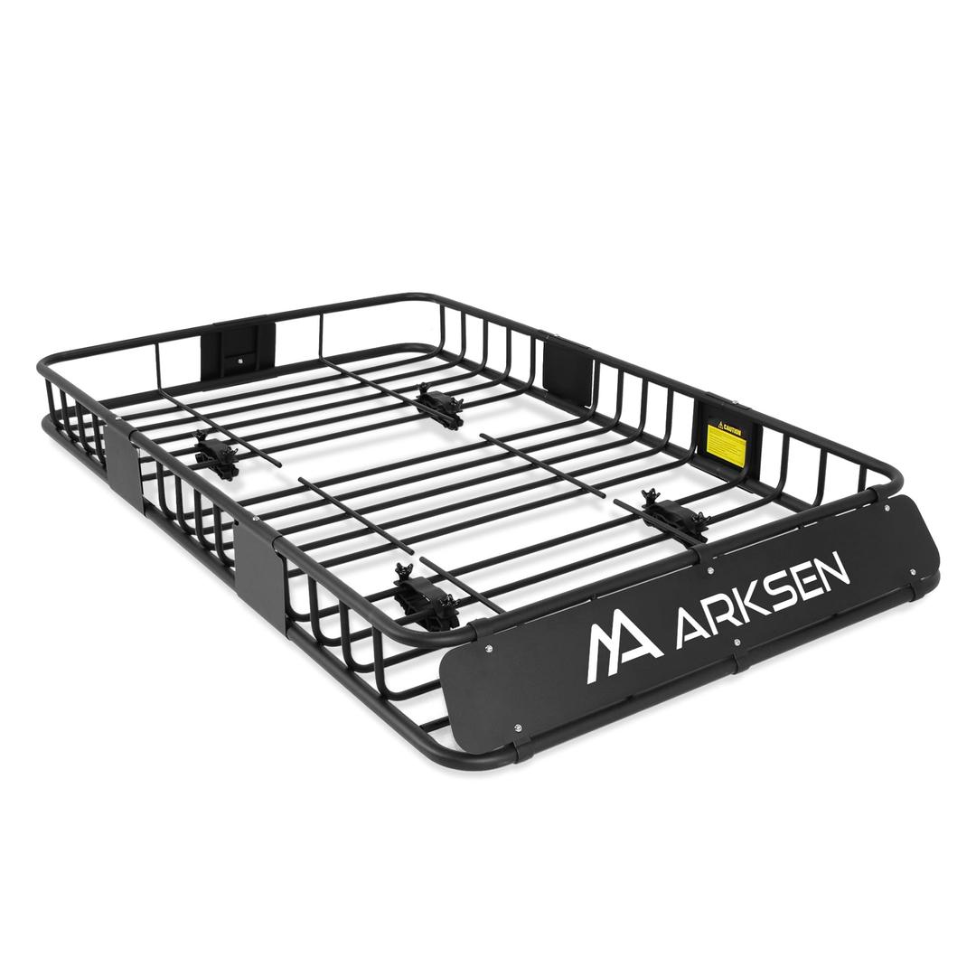 ARKSEN 64 x 39 x 6 Inch Universal 150LB Heavy Duty Roof Rack Cargo with Extension Car Top Luggage Holder Carrier Basket for SUV, Truck, & Car Steel Construction