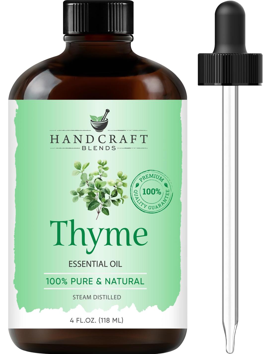 Thyme Essential Oil - Huge 4 Fl Oz - 100% Pure and Natural - Premium Grade Essential Oil for Diffuser and Aromatherapy