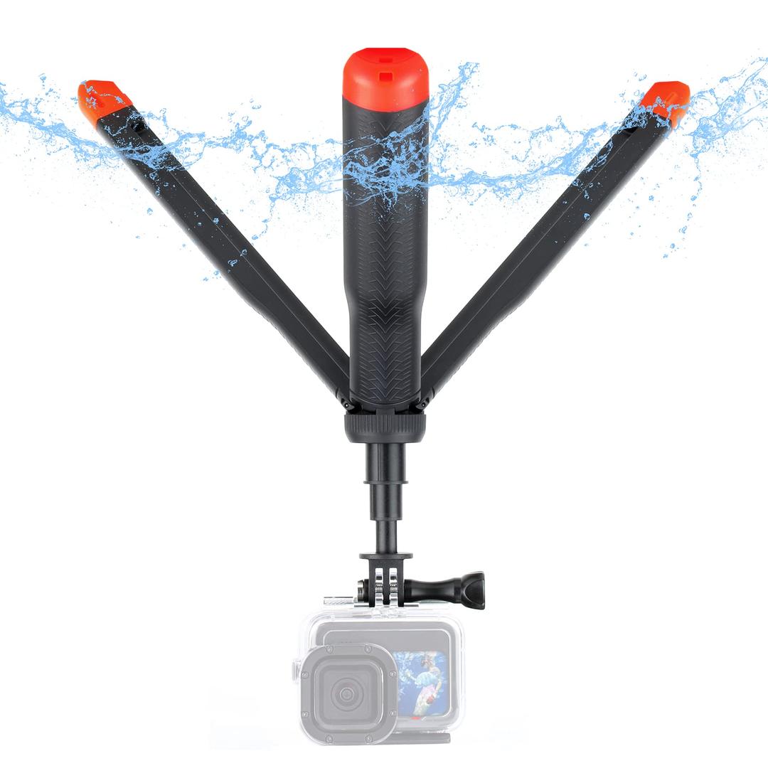 Floating Selfie Stick for GoPro Hero 13 12 11 10 9 8 7 6 5 4 3 Mini Max Fusion Session, SJCAM, AKASO Action Camera, 4 in 1 Underwater Waterproof Pole Monopod Hand Grip Tripod Stand